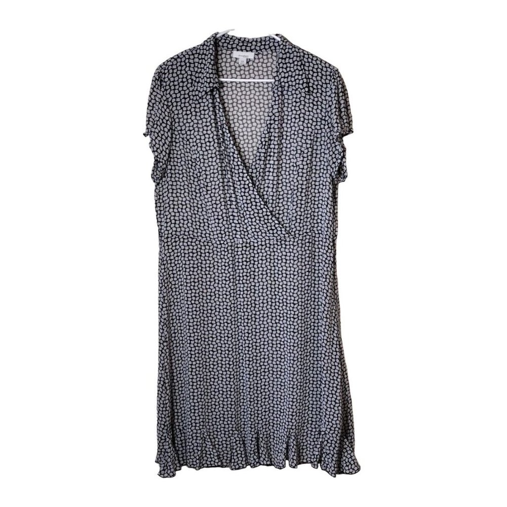 Dressbarn Dress Vintage 18w Flutter Hem Shoulder Pads Sheer